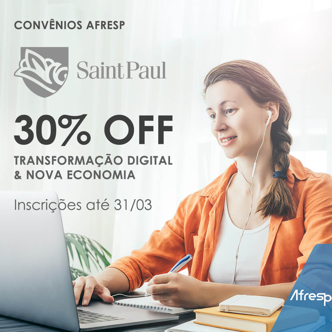 No momento, você está visualizando Convênios Afresp: 30% de desconto em curso na Saint Paul