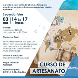 Leia mais sobre o artigo Inscrições abertas para o 1º curso de artesanato de 2022