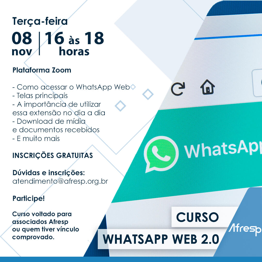No momento, você está visualizando Afresp promove curso sobre o WhatsApp Web 2.0